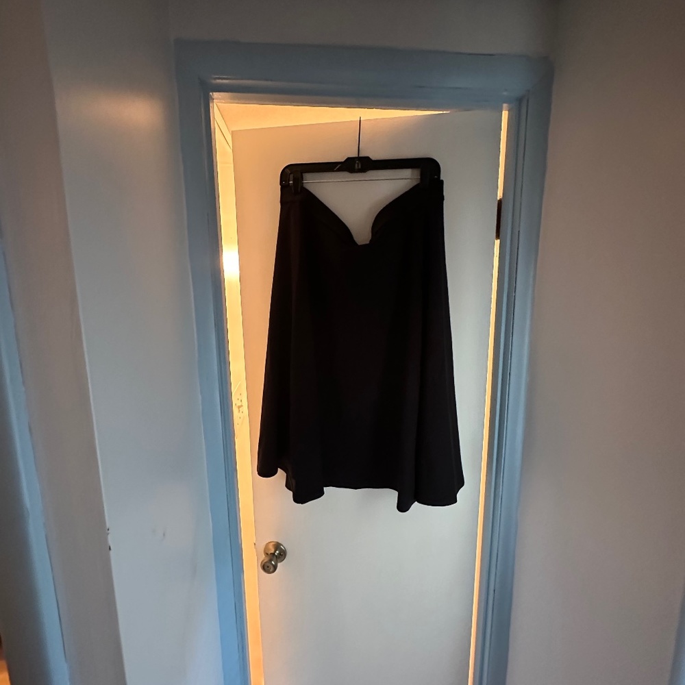 Two piece black Jersey knit skirt and top